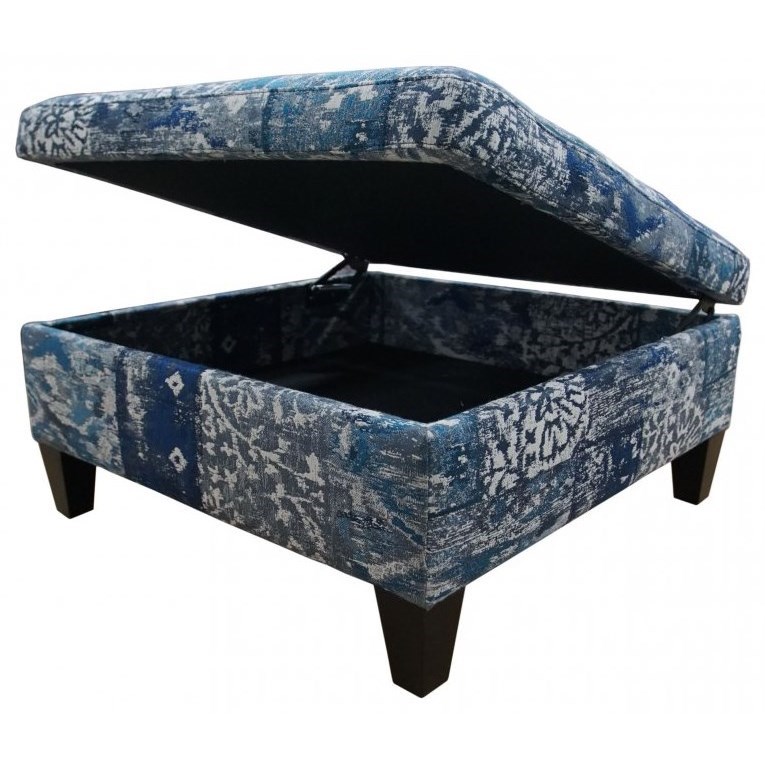 Blue pattern shop ottoman